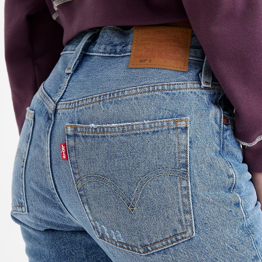 Levi’s 501 high rise skinny jeans deep blue color basic casual